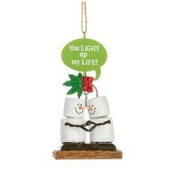 Item 261109 Smores Kissing Under The Cannabis Leaf Ornament