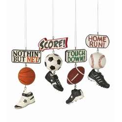 Item 261173 Sports Sign With Ball and Shoe Ornament