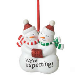 Item 261220 We're Expecting Snowman Couple Ornament
