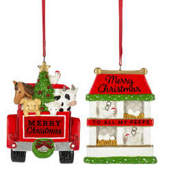 Item 261366 thumbnail Red Truck/Chicken Coop Ornament