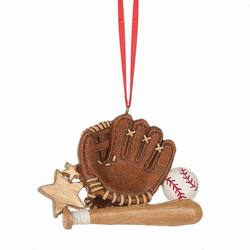 Item 261577 Baseball Glove With Bat, Ball, & Gold Star Ornament