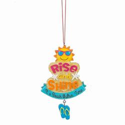 Item 261579 Rise and Shine It's Beach Walkin' Time Sign Ornament
