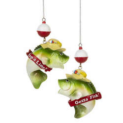 Item 261636 Fish With Text & Bobber Ornament