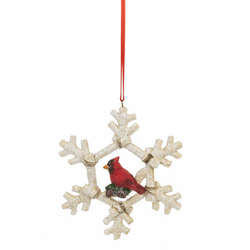 Item 261659 Snowflake With Cardinal Ornament