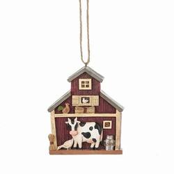 Item 261730 Cow And Barn Ornament