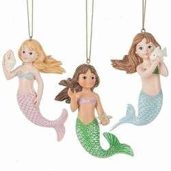 Item 261917 Mermaid With Shell, Star, Fish Ornament