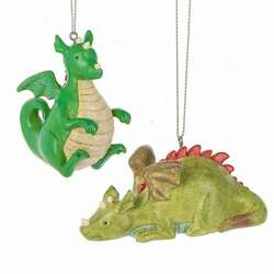 Item 262153 Green Sitting/Laying Dragon Ornament