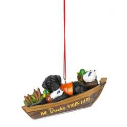 Item 262184 Black Lab With Boat Ornament