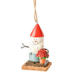 Item 262196 S'mores Gnome With Poinsettia Ornament