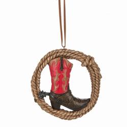 Item 262383 Cowboy Boot In Rope Ornament