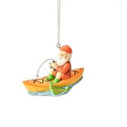 Item 262624 Santa In Kayak Fishing Ornament