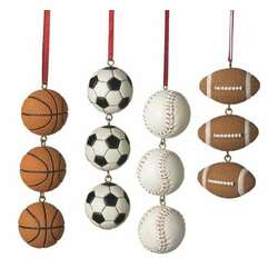 Item 262636 Triple Sports Ball Ornament