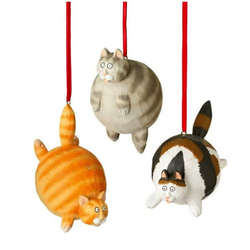 Midwest-CBK Large Felt and Fabric Brown Kitty Cat Christmas Ornament