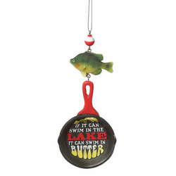 Item 262816 Frying Pan With Fish Ornament