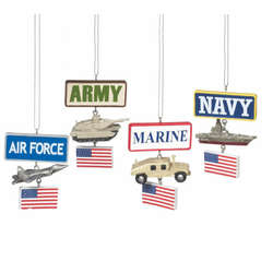 Item 262946 Military Sign With Vehicle & Flag Ornament
