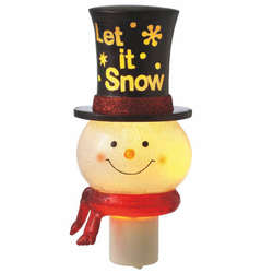 Item 263047 Beaded Snowman With Let It Snow Hat Nightlight