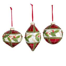 Item 281030 thumbnail Plaid Holly Ornament