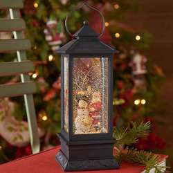 Item 281041 Lighted Santa and Snowman Water Lantern