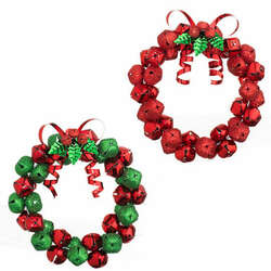 Item 281164 Green & Red/Red Jingle Bell Wreath Ornament
