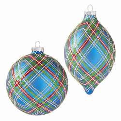 Item 281180 Plaid Ball/Finial Ornament