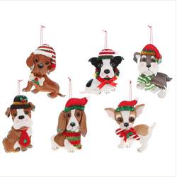 Item 281182 Dog With Holiday Hat & Collar Ornament