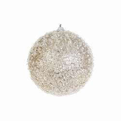 Item 281198 Large White Glittered Ball Ornament