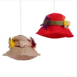 Item 281217 Tan/Red Fishing Hat Ornament