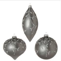 Item 281246 Silver Leaf Pattern Onion/Finial/Ball Ornament