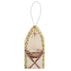 Item 281318 Jesus In Manger Cut Out Ornament