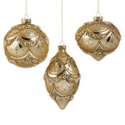 Item 281350 Gold Pearl Trimmed Ornament