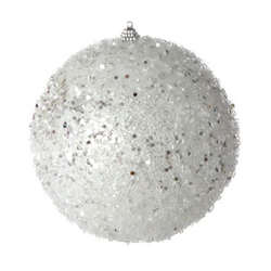 Item 281466 White Iced Ball Ornament