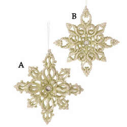 Item 281495 Gold/Platinum Glittered Snowflake Ornament