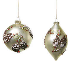 Item 281548 Pinecone Embellished Champagne Ornament