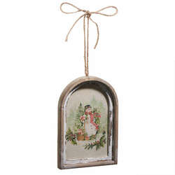 Item 281557 Watercolor Holiday Snowman Framed Ornament