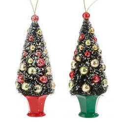 Item 281608 Bottle Brush Tree In Pot Ornament