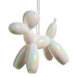 Item 281620 thumbnail White Iridescent Balloon Dog Ornament