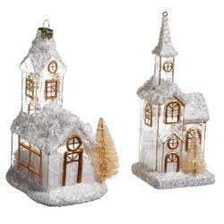 Item 281658 thumbnail White Gold Church Ornament