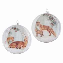 Item 281805 Deer/Fox Disc Ornament