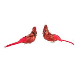 Item 281877 thumbnail Red Glittered Cardinal Clip On Ornament