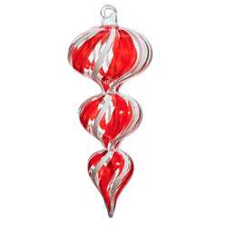 Item 281890 thumbnail Peppermint Finial Blown Glass Ornament