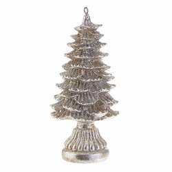 Item 281902 Silver Christmas Tree In Base Ornament