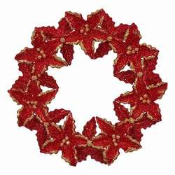 Item 281905 Poinsettia Wreath Ornament