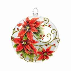 Item 281911 Poinsettia Disc Ornament