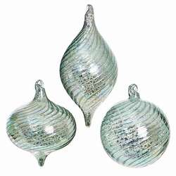 Item 281913 Silver Swirl Onion/Finial/Ball Ornament