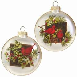 Item 281914 Cardinal With Branches Disc Ornament