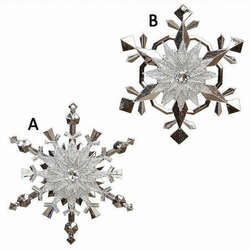 Item 281920 Silver Glittered Snowflake Ornament