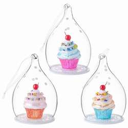 Item 282004 Miniature Cupcake In Dome Ornament