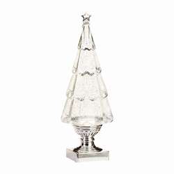 Item 282080 Lighted Clear Tree On Silver Base