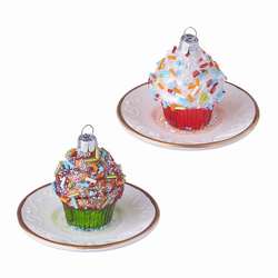 Item 282125 Cupcake On Plate Ornament