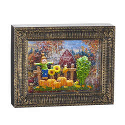 Item 282201 Scarecrow Lighted Water Picture Frame